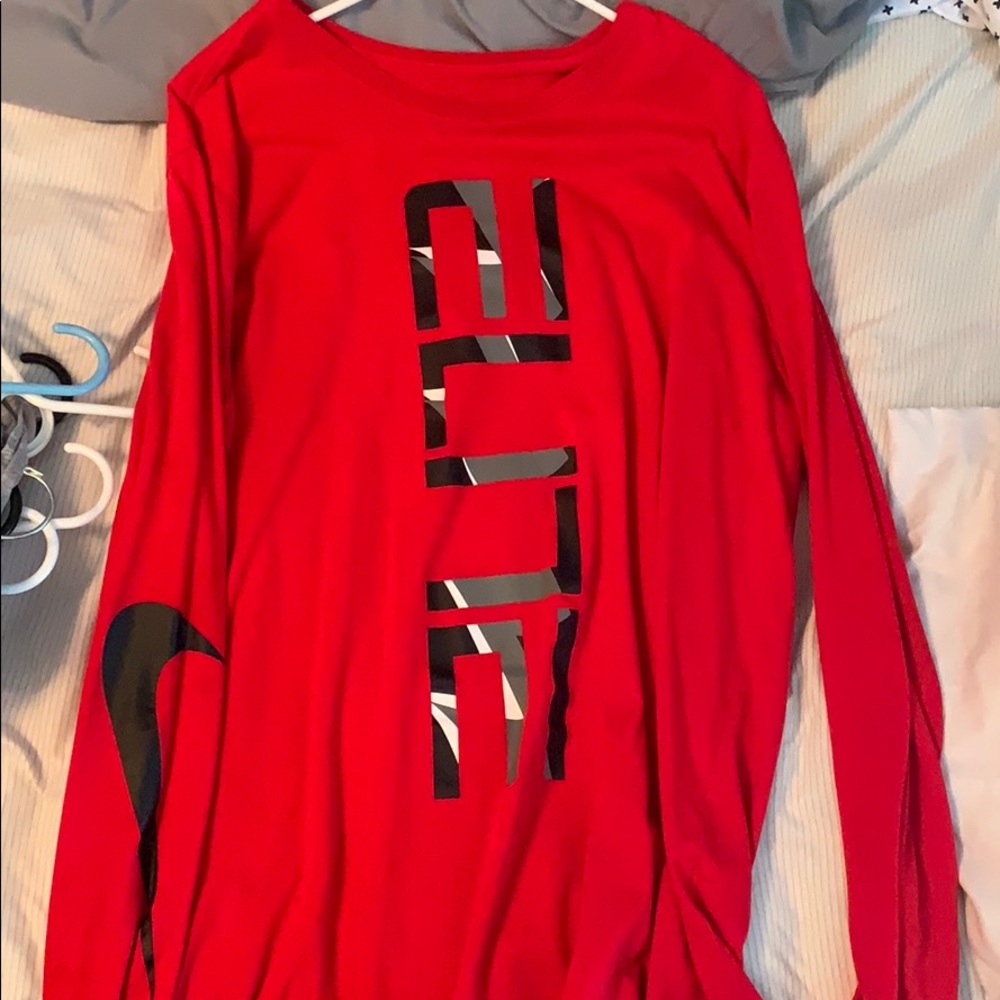 Red Nike Elite basketball shirt
